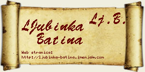 LJubinka Batina vizit kartica